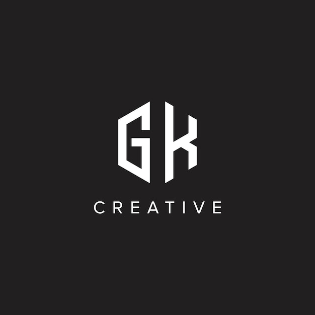 Letras del alfabeto GK KG Logotipo creativo Inicial basado en monograma Icono Elemento vectorial
