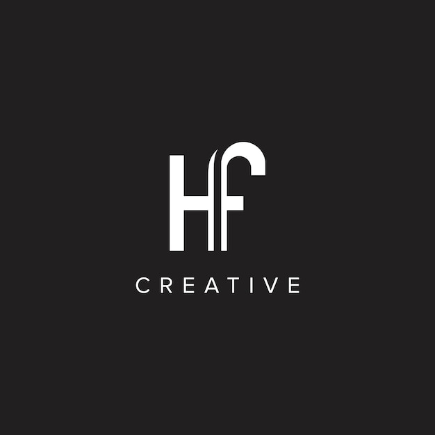 Letras del alfabeto HF FH logotipo de la empresa inicial basado en monograma icono vector