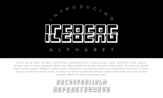 Letras del alfabeto Iceberg fuente para el logotipo