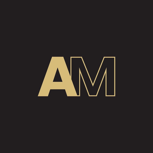 letras del alfabeto icono logotipo am monograma