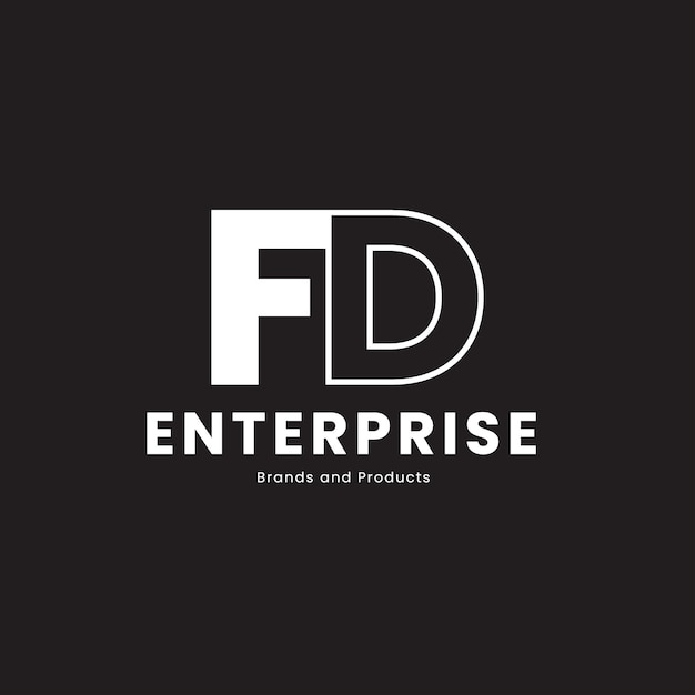 letras del alfabeto icono logotipo fd monograma