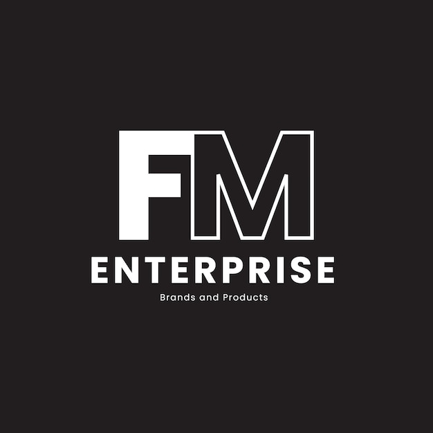 letras del alfabeto icono logotipo FM monograma