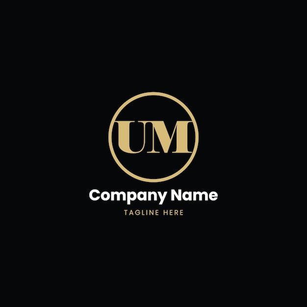 letras del alfabeto icono logotipo UM monograma
