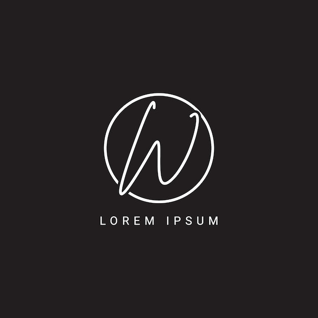 letras del alfabeto icono logotipo W monograma