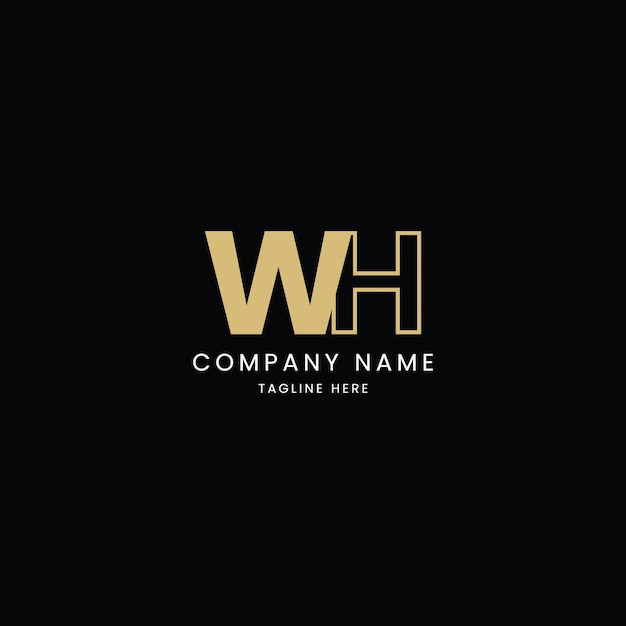 letras del alfabeto icono logotipo WH monograma