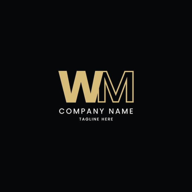 letras del alfabeto icono logotipo WM monograma