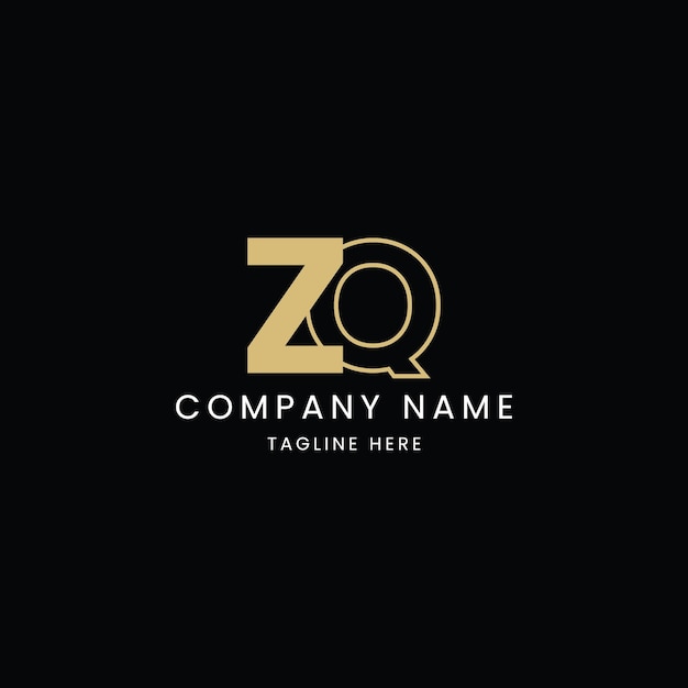 letras del alfabeto icono logotipo ZQ monograma
