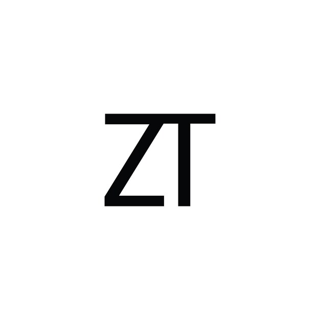 Letras del alfabeto icono logotipo ZT monograma