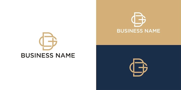 letras del alfabeto icono vectorial del logotipo GD