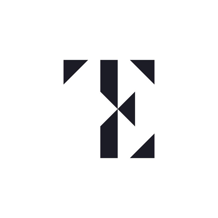 Letras del alfabeto Iniciales logo TE