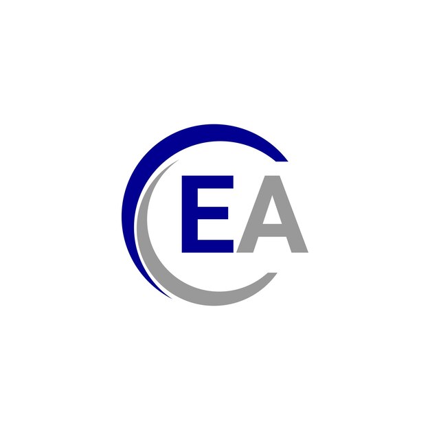 Letras del alfabeto Iniciales Logotipo del monograma EA Letra inicial Vector de plantilla de diseño del logotipo EA