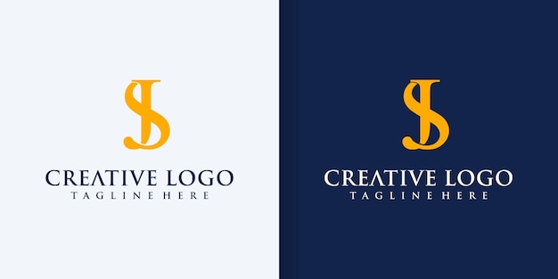 Letras del alfabeto Iniciales Logotipo del monograma JS o SJ J y vector SIllustration