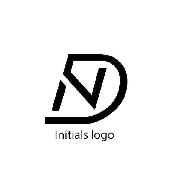 Letras del alfabeto iniciales logotipo del monograma nd dn nd