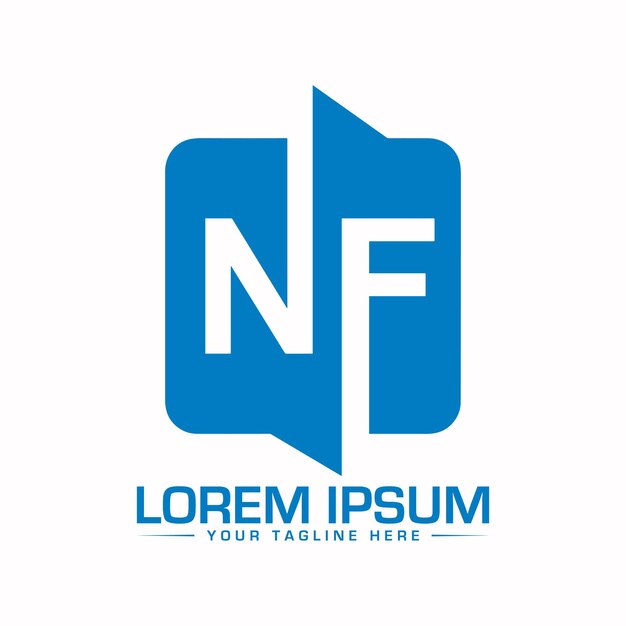 Las letras del alfabeto las iniciales el logotipo del monograma NF FN N F