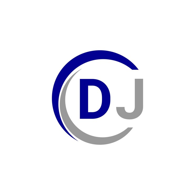 Vector letras del alfabeto iniciales monograma logotipo dj initial letra vector de plantilla de diseño del logotipo dj