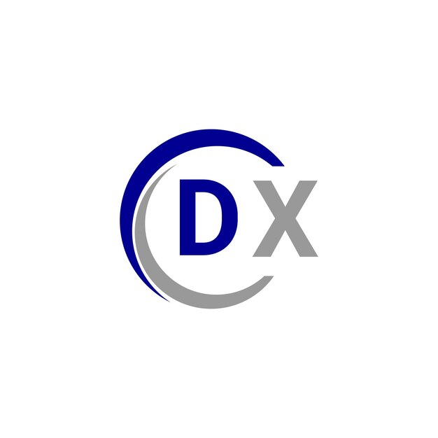 Letras del alfabeto iniciales monograma logotipo DX inicial letra DX diseño de plantilla vector