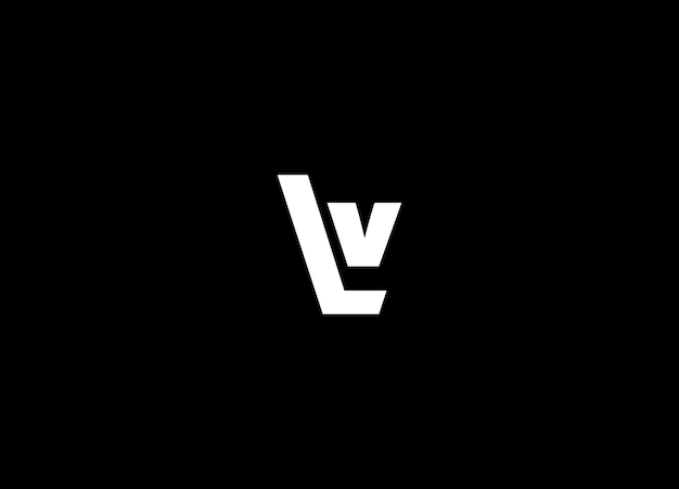Letras del alfabeto Iniciales Monograma logotipo LVLV INITIALLV letra LV letra plantilla vectorial del logotipo
