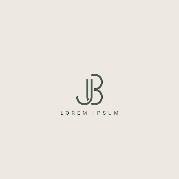 Letras del alfabeto JB BJ Logotipo creativo Inicial basado en monograma Icono Elemento vectorial