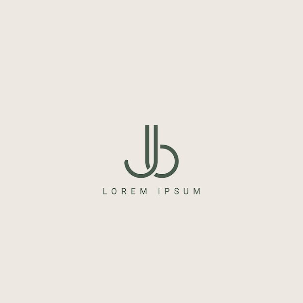Letras del alfabeto JB BJ Logotipo creativo Inicial basado en monograma Icono Elemento vectorial
