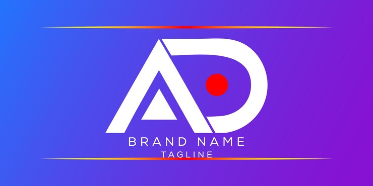Vector letras del alfabeto logotipo de monograma creativo ad da ilustración vectorial a y d