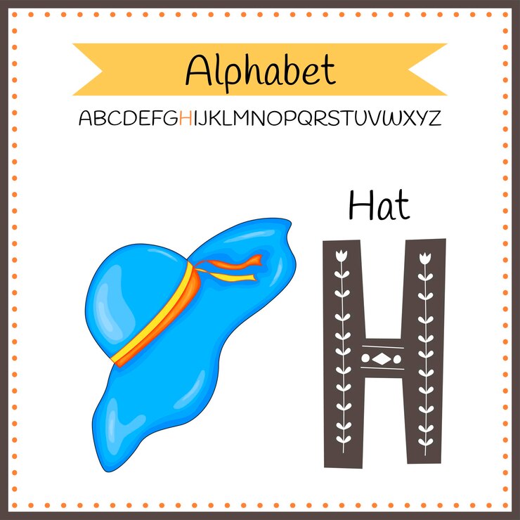 Vector letras del alfabeto en mayúsculas en inglés sobre un fondo blanco. letra h. ilustración vectorial.