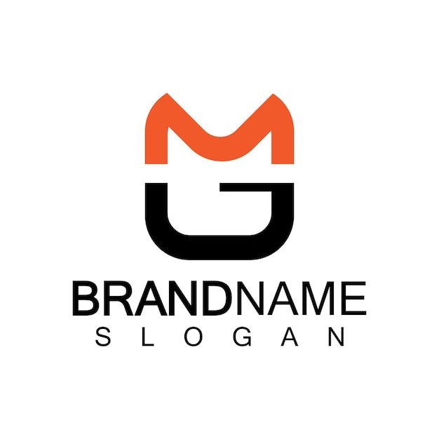 Las letras del alfabeto MG o la plantilla de diseño del logotipo GM