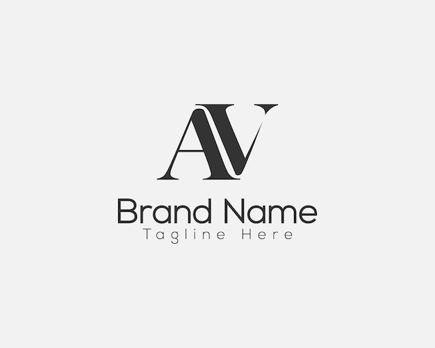 letras del alfabeto monograma creativo diseño de logotipo AV