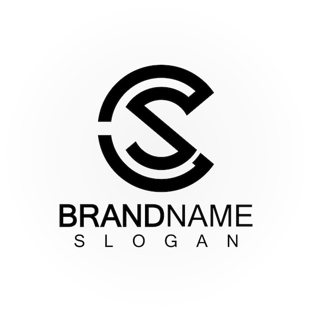 Letras del alfabeto monograma logotipo CSSCS y C diseño de icono de letra elegante y profesional