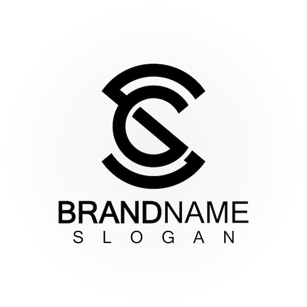 Letras del alfabeto monograma logotipo CSSCS y C diseño de icono de letra elegante y profesional