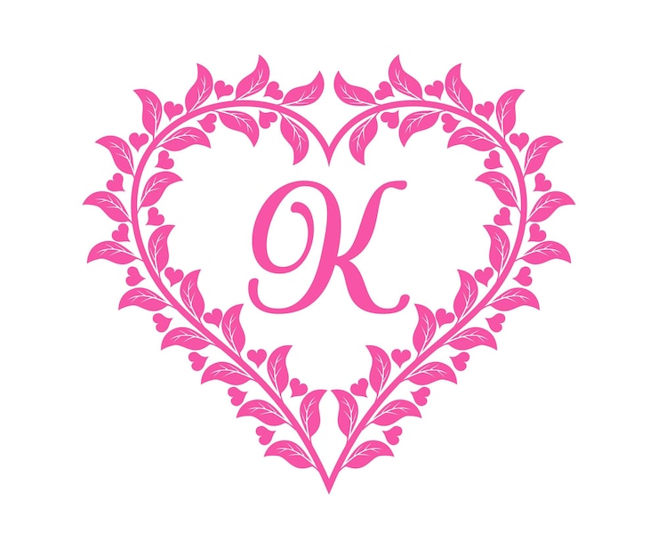 Vector letras del alfabeto monograma, para san valentín de bodas, impresas en tazas, camisetas, tarjetas de felicitación, etc.