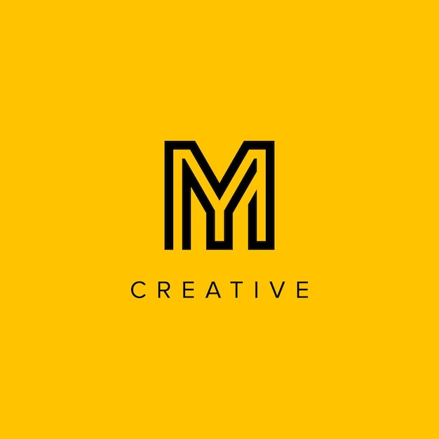Letras del alfabeto MY YM Creative Luxury Logotipo inicial basado en monograma Icono elementos vectoriales