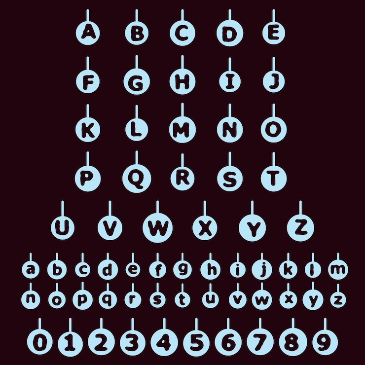 Vector letras del alfabeto con números vector escrito a mano