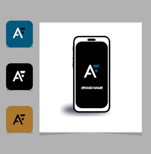Letras del alfabeto o iniciales Logotipo del monograma AF FA A y
