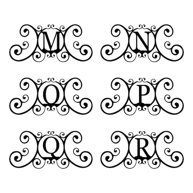las letras del alfabeto ornamental
