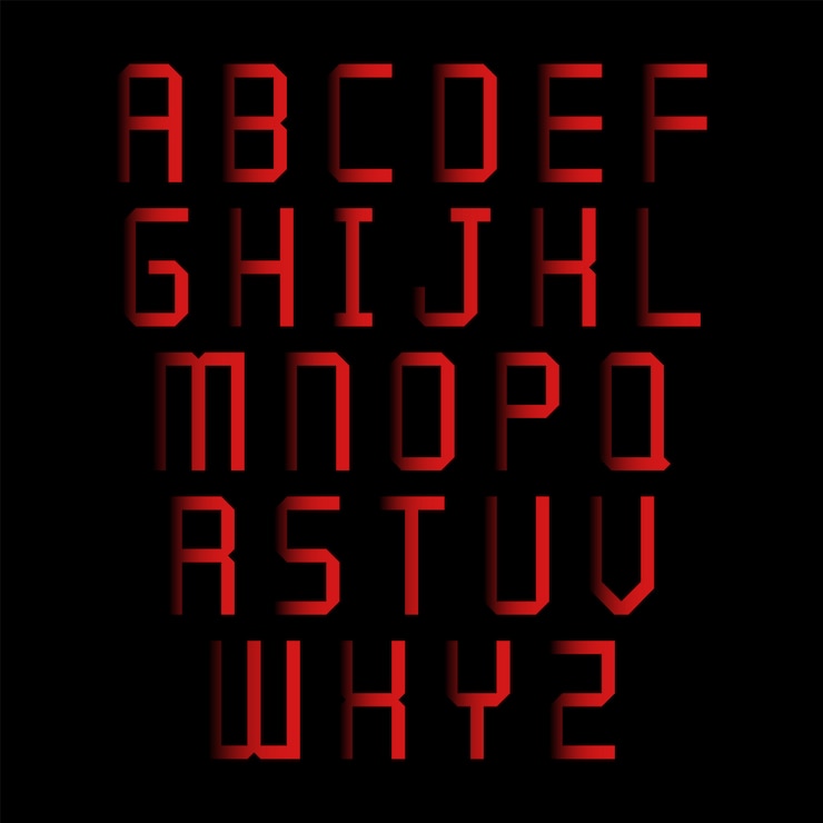 Vector letras del alfabeto rojo