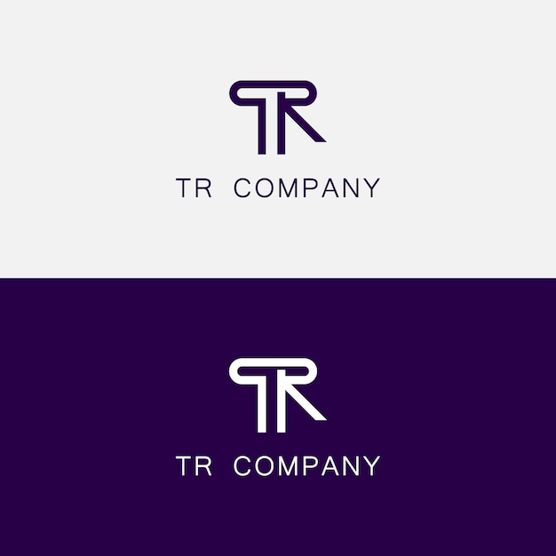 Letras del alfabeto RT o TR Icono abstracto Vector del logotipo RT TR R T letras abstractas monograma del logotipo