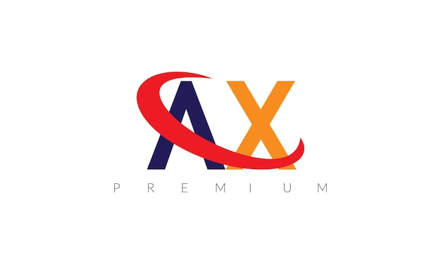 Las letras del alfabeto vectorial las iniciales el logotipo del monograma AX