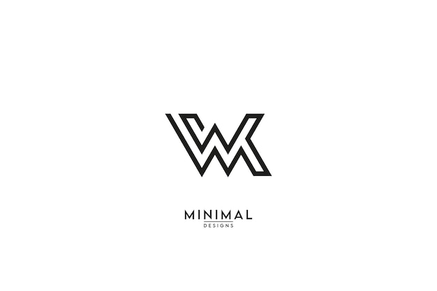 Letras del alfabeto WK KW WK Business Logo Vector de icono de monograma basado en inicial