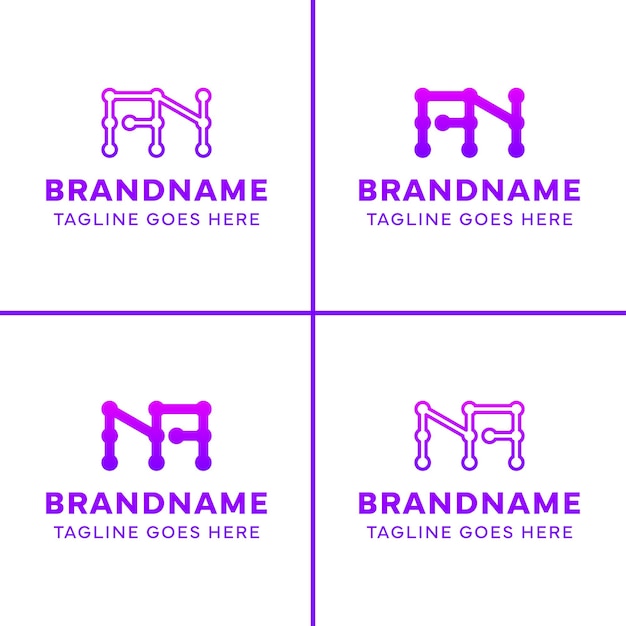 Las letras AN y NA del logotipo tecnológico simbolizan el progreso, la innovación y la excelencia digital