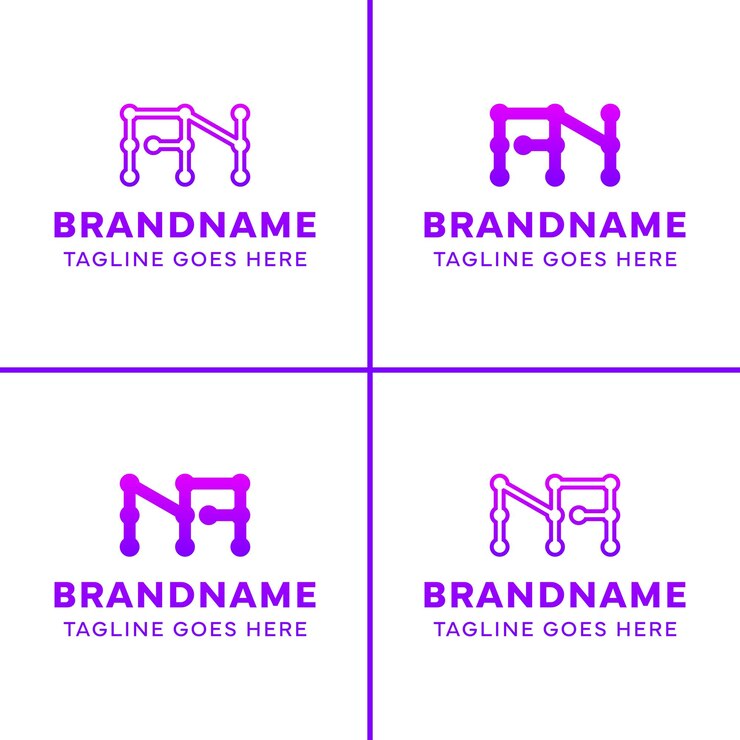 Vector las letras an y na del logotipo tecnológico simbolizan el progreso, la innovación y la excelencia digital