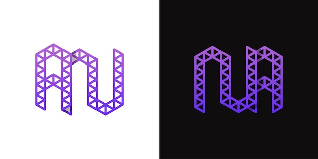 Letras AN y NA Polygon Logo Set adecuado para negocios relacionados con polígonos con iniciales AN y NA
