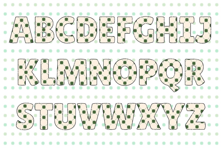 Vector letras artesanales de san patricio en color arte creativo diseño tipográfico
