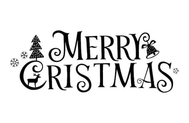 Letras y atributos de Navidad Ciervo y campana del árbol de Navidad