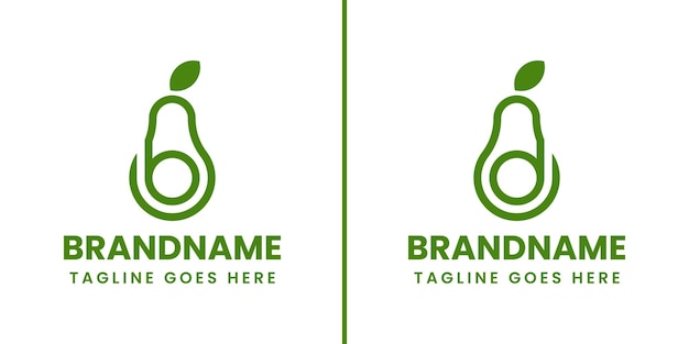 Letras B y D Logotipo de aguacate que simboliza la frescura, la salud y la bondad natural