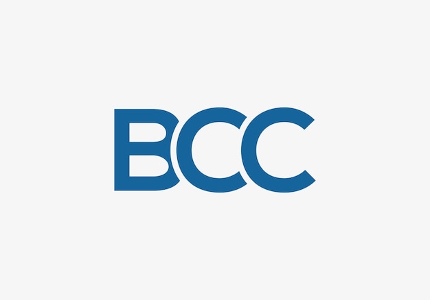 las letras bcc y sobre un fondo blanco