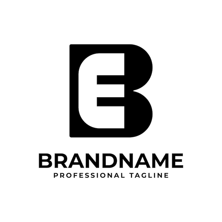 Vector letras be monograma logotipo adecuado para cualquier empresa con las iniciales eb o be