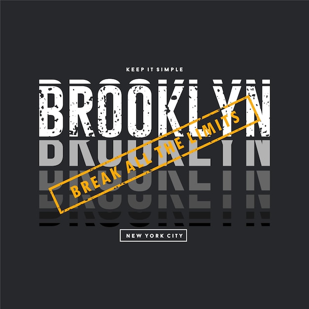 Letras de brooklyn, vector de tipografía, ilustración gráfica de garabatos, para camiseta