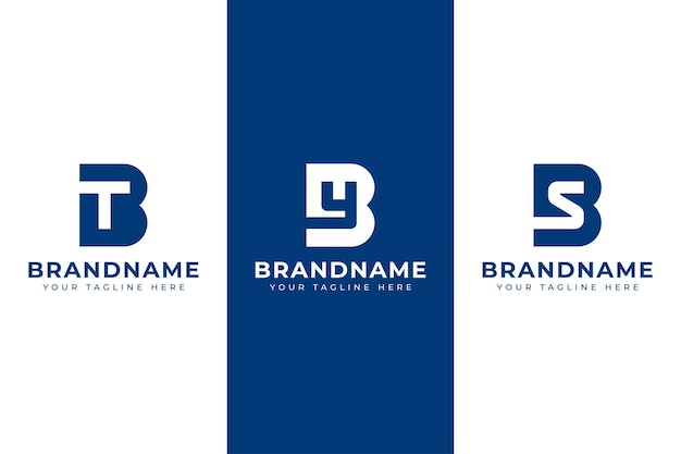 Letras BT BY BZ Monograma Logotipo establecido para BT TB BY YB BZ ZB iniciales