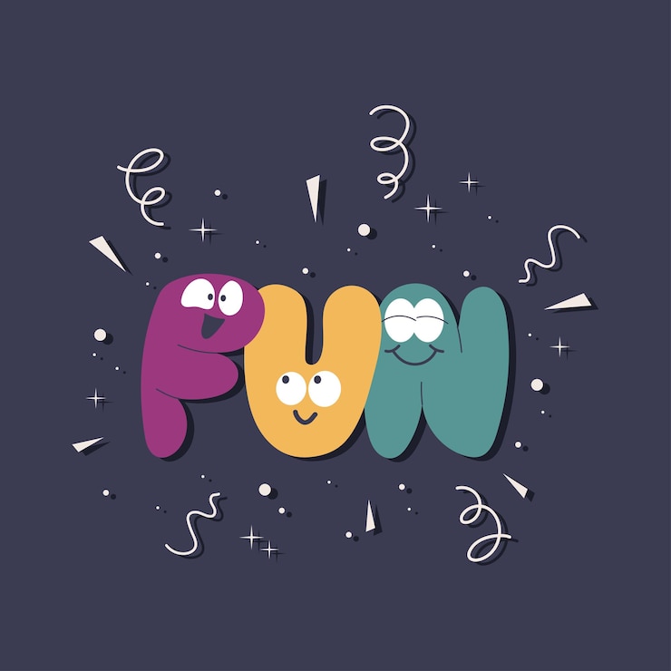 Vector letras de burbuja sonrientes dibujadas a mano que hacen palabras fun vector mascota diseño infantil