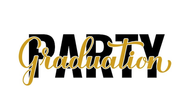 Letras de caligrafía de fiesta de graduación felicitaciones a los graduados cartel de tipografía plantilla vectorial para tarjeta de felicitación banner invitación etiqueta camiseta, etc.